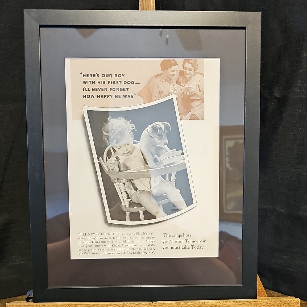Vintage Kodak Advertisement. Black Frame